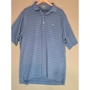 Fennec Highly Evolved Mens Polo Shirt XL Blue Yellow Striped TCC 1921 Golf Top